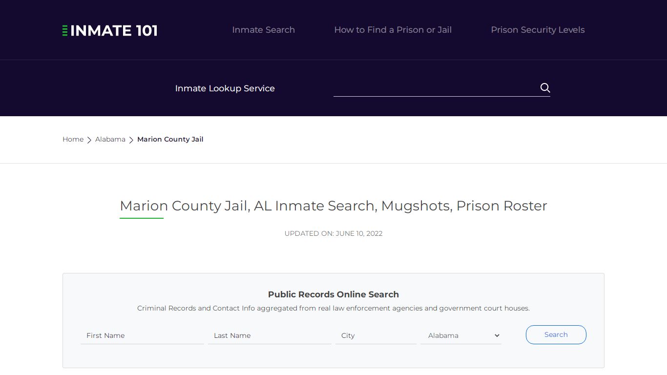 Marion County Jail, AL Inmate Search, Mugshots, Prison Roster